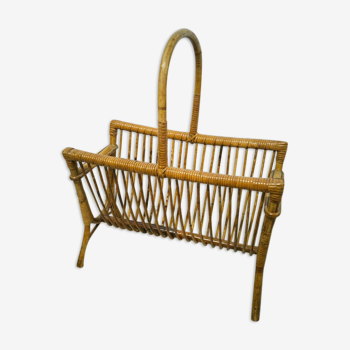 Rattan magazine holders