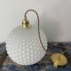 Large vintage suspension year 70 in white opaline with electrified bubbles to nine