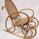 Vintage rocking chair child in rattan, canework