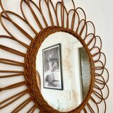 Vintage rattan mirror from the 60s