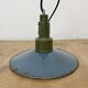 Industrial Blue Enamel Military Pendant Lamp with Cast Aluminium Top, 1960
