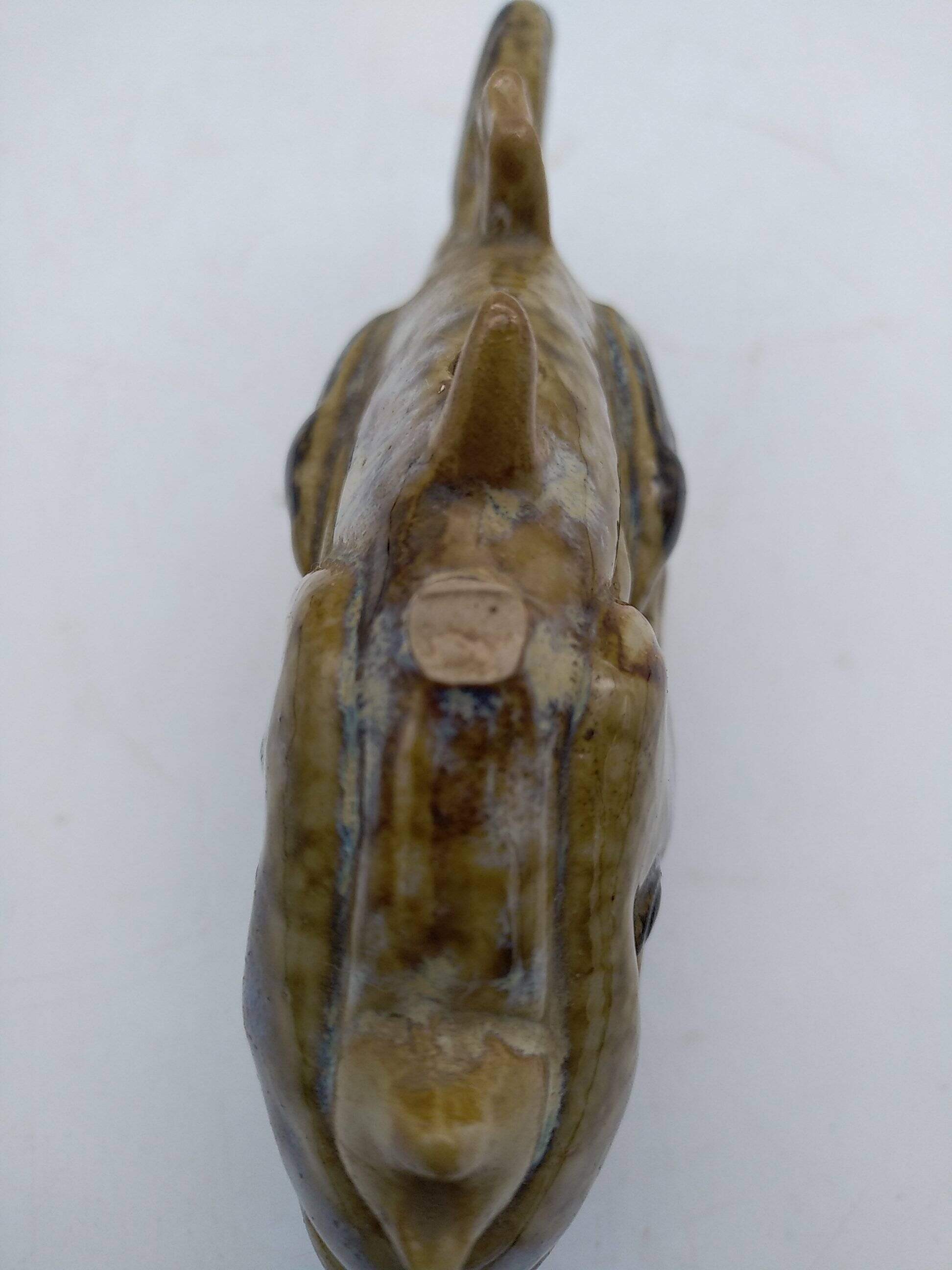 Glazed ceramic fish. Monkfish or monkfish. Can be used as a soliflore.