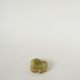 Onyx trinket tray, clover shape, green and brown, 1970.
