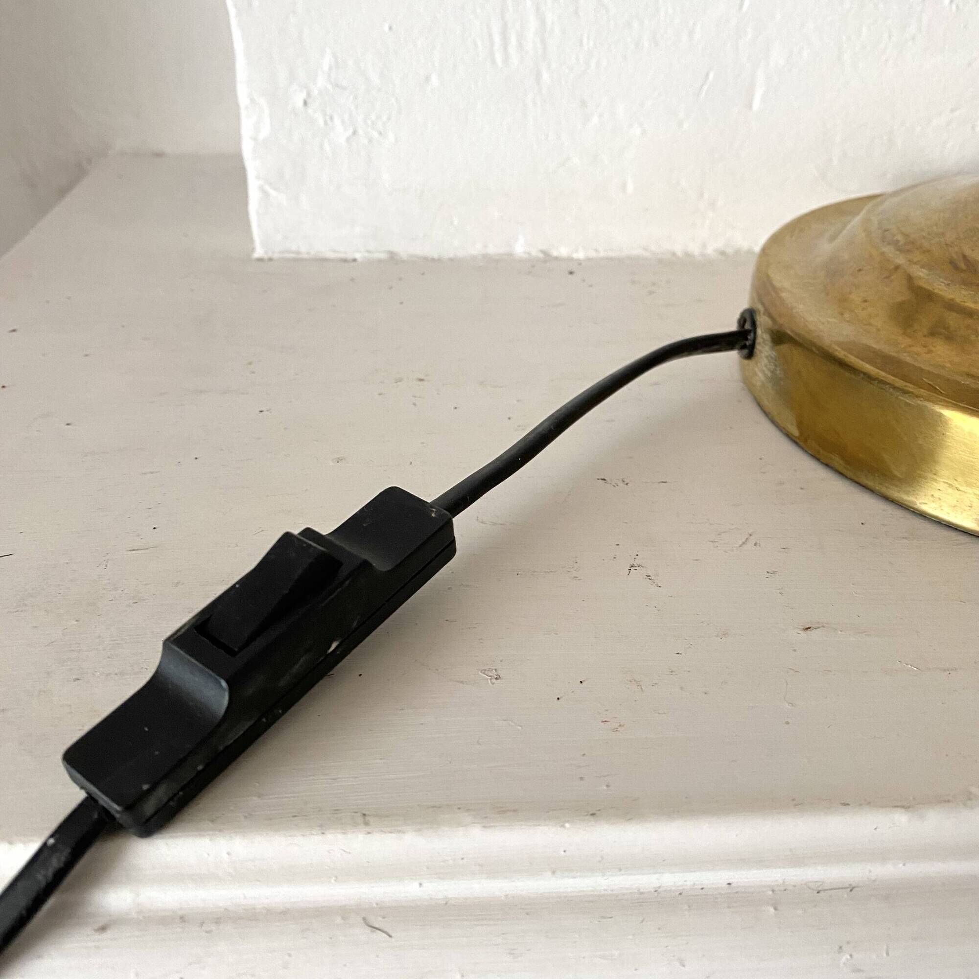 Pair of notary-style lamps in gilded metal
