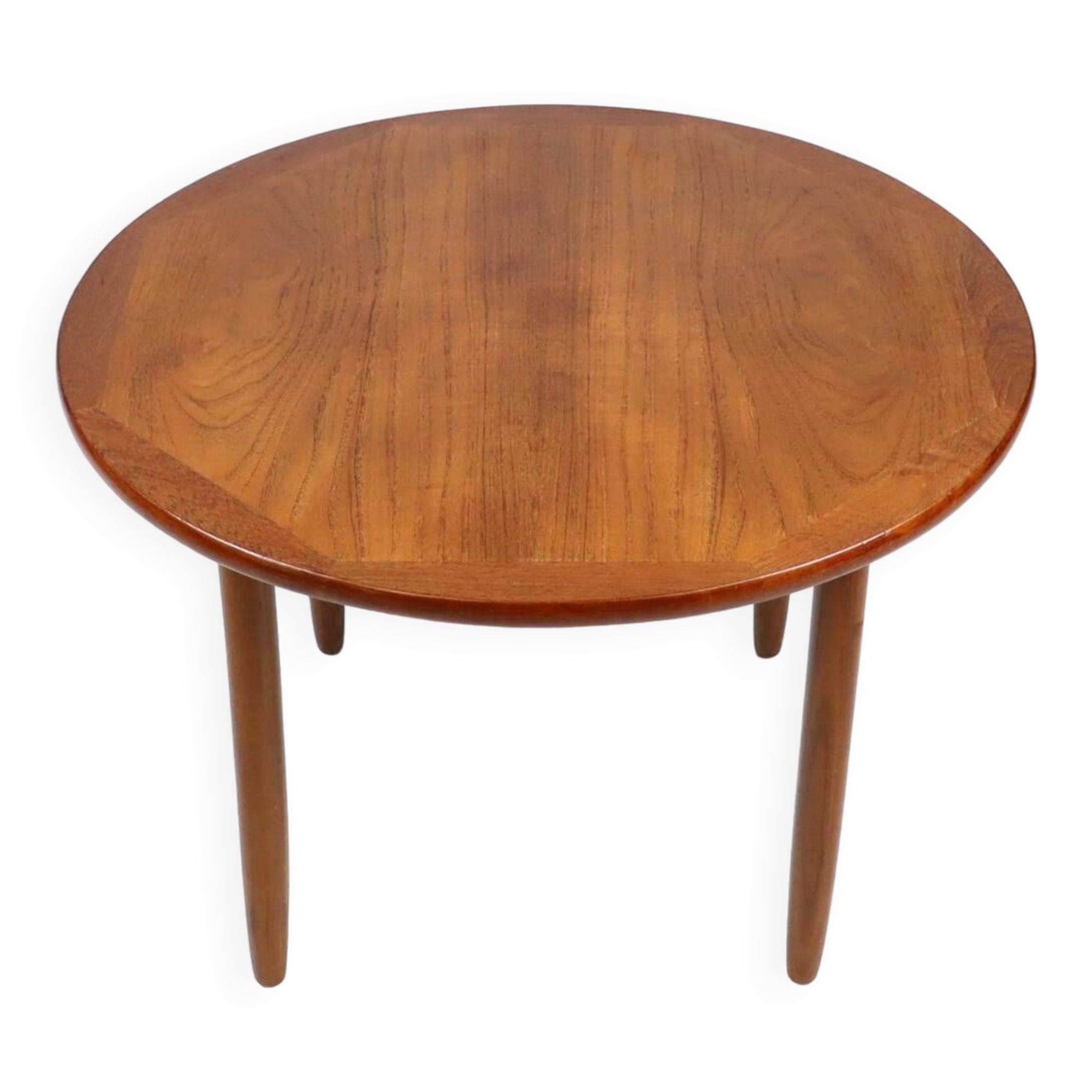 Round teak coffee table