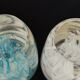 Set of two paperweights vintage jellyfish sulphide