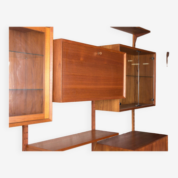 Large Danish modular teak shelf by Poul Cadovius 1960.