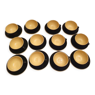 12 yellow and black coffee cups brand boch