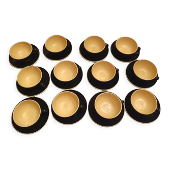 12  tasses a café jaunes et noires marque boch