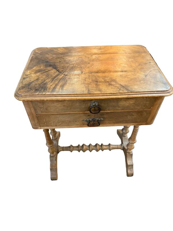 Table de salon / travailleuse ancienne en bois – XIXe siècle