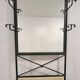 Coat rack, umbrella stand in wood and wrought iron.
