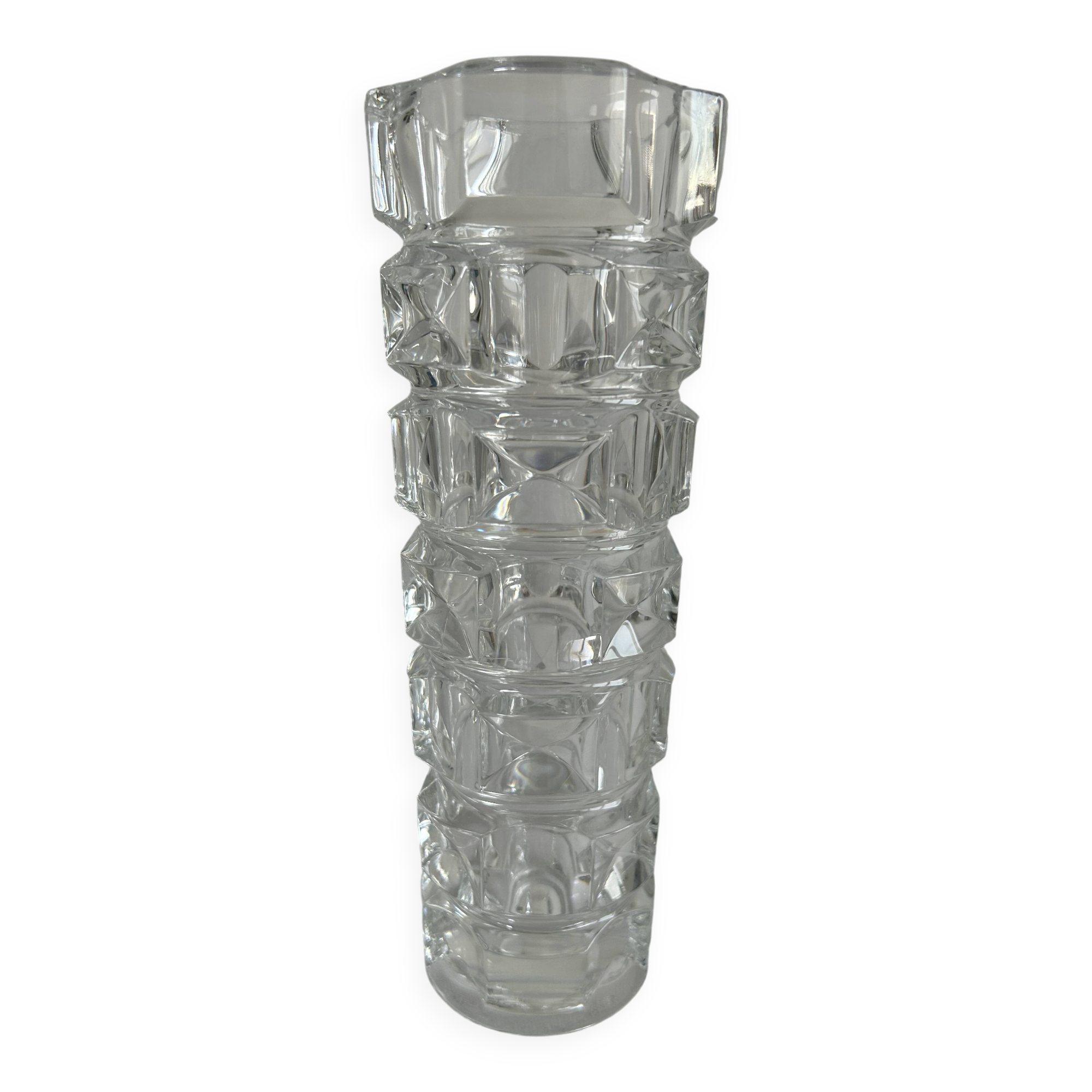 Crystal vase - Cristal d’Arques - geometric design
