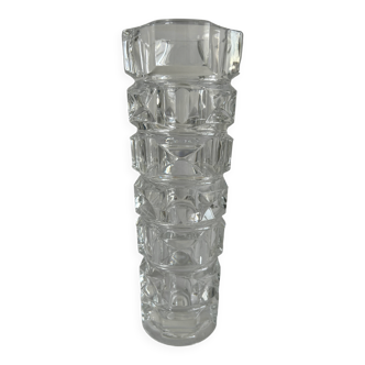 Crystal vase - Cristal d’Arques - geometric design