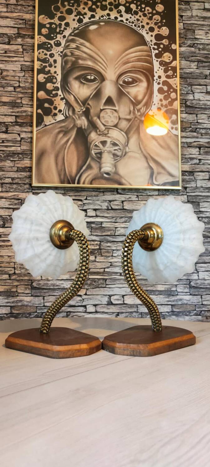 Art Deco 1950s brass wall lights
