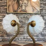 Art Deco 1950s brass wall lights