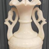 Mid-20th century alabaster lamp on shower stand