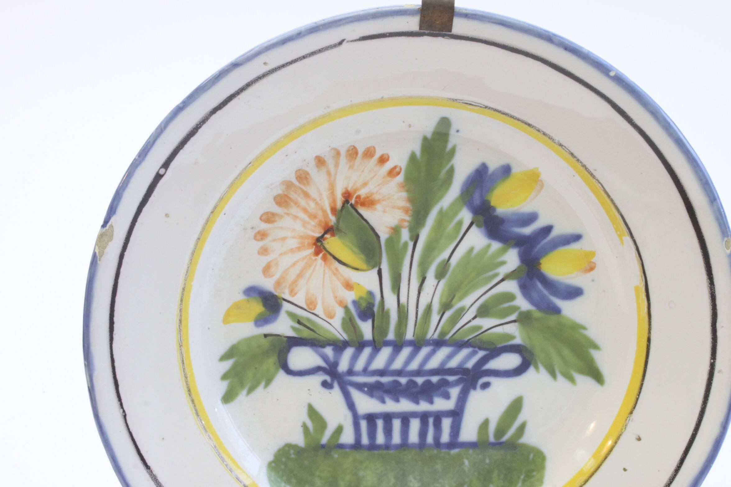 Antique plate in faience, 19th