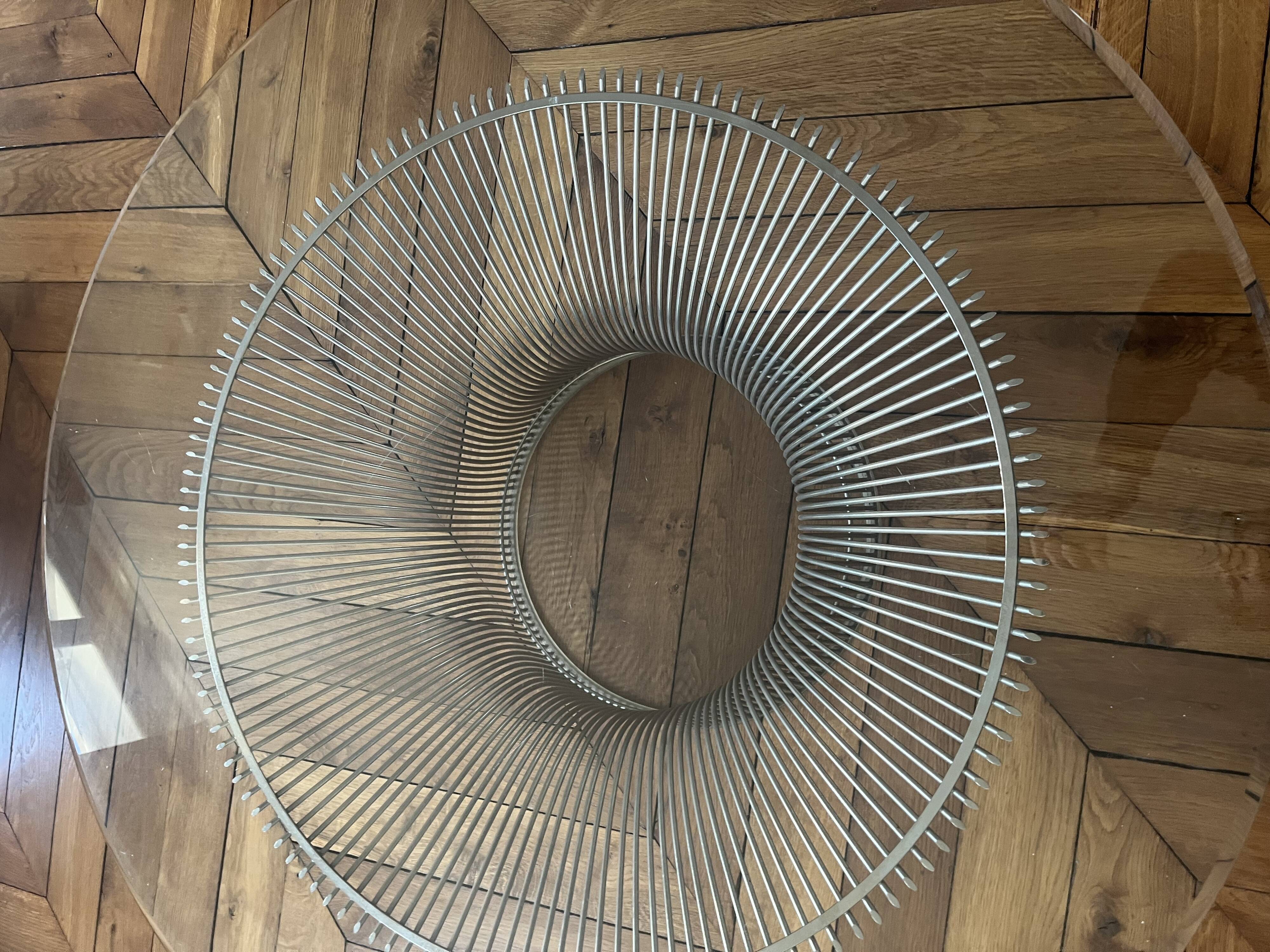 Warren Platner Steel and Glass Coffee Table, 1962