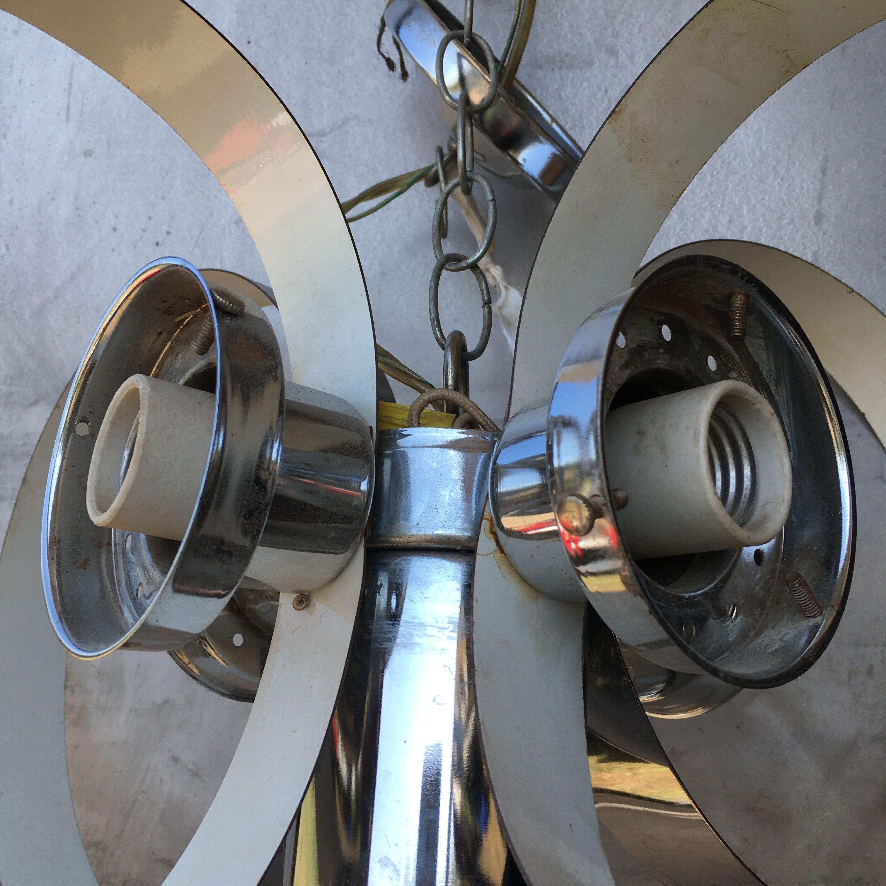 Space Age chrome hanging lamp 1970