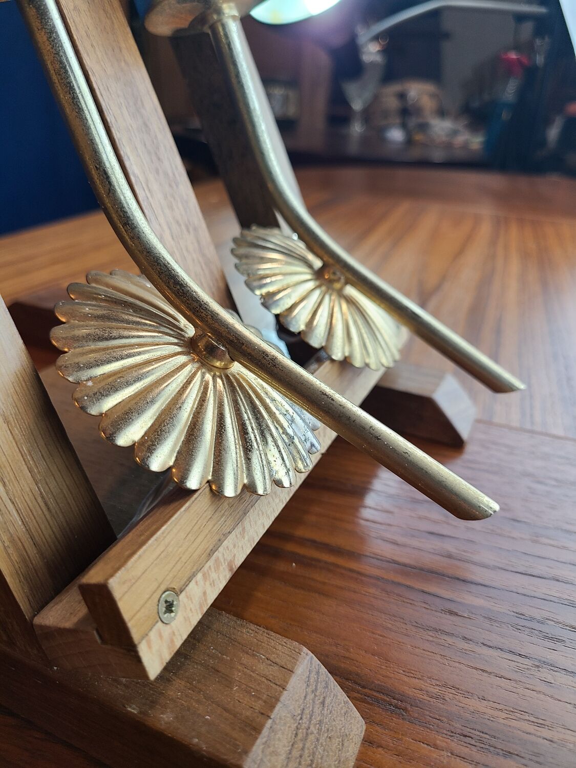 Pair of vintage 1970 glass and metal wall lights