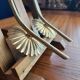 Pair of vintage 1970 glass and metal wall lights