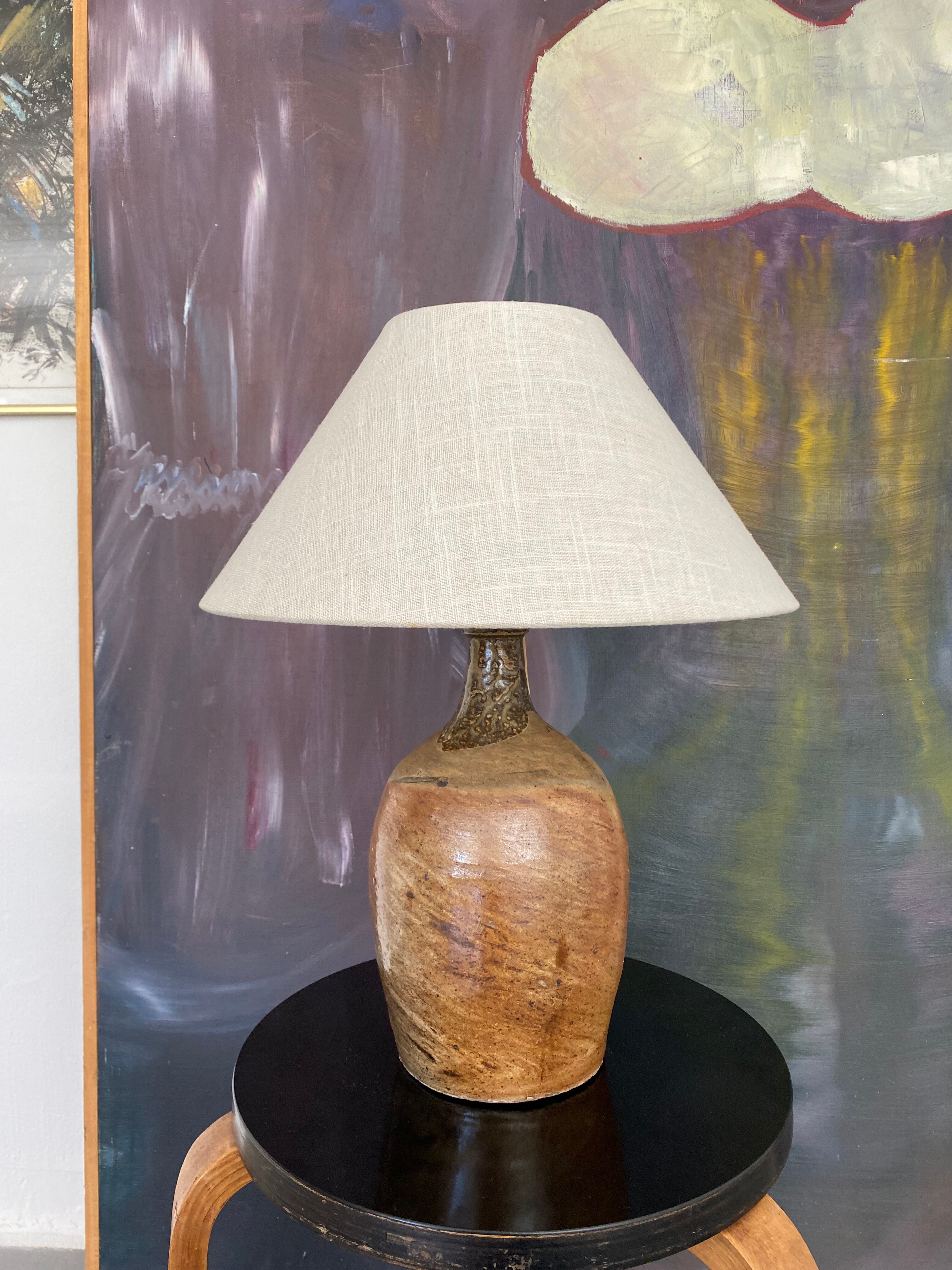 Lampe grès émaillé vintage années 60