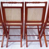 Set of 4 canned folding chairs