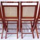 Set of 4 canned folding chairs