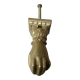 Solid bronze door knocker, hand shape, 19th century