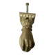 Heurtoir en bronze plein, forme de main, XIXème