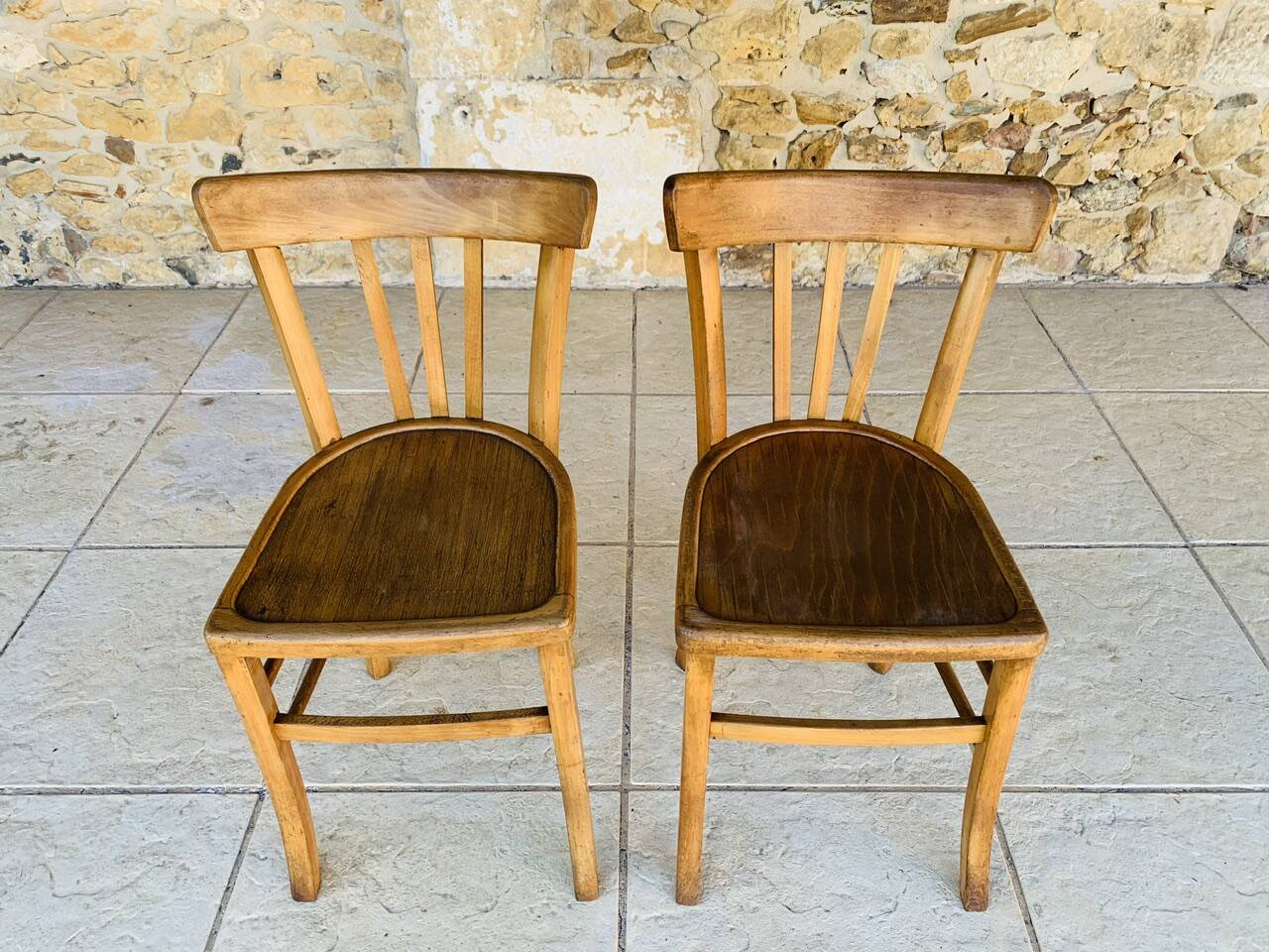 Pair of bistro chairs by Luterma, circa 50-60