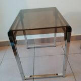 X2 Vintage 1970s smoked acrylic plexiglass side tables