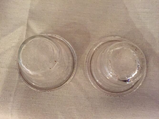 Suite of 2 glasses with jams breath conical mouth