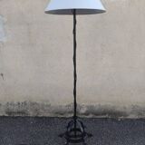 Brutalist wrought iron floor lamp