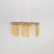 Orrefors ceiling light in glass and brass, Sweden, 1960