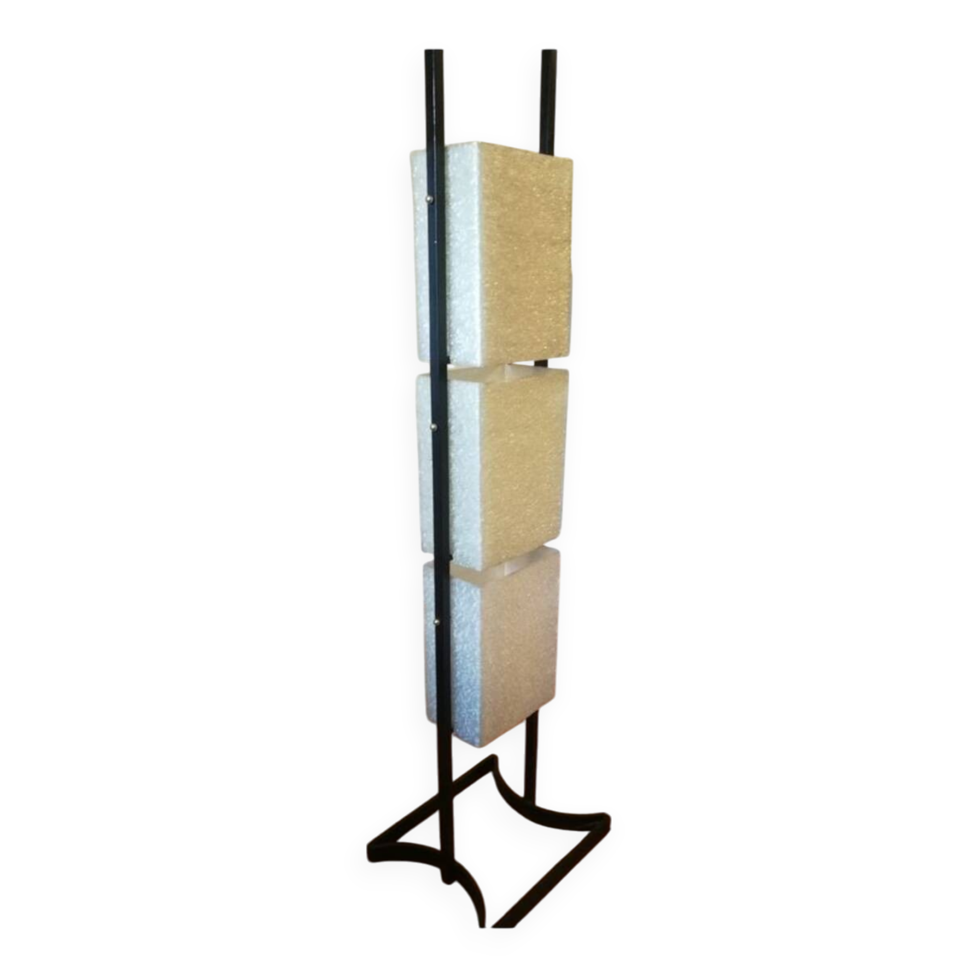 Vintage Arlus totem floor lamp from the 1950s, made of steel and plexiglass.
