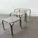 1970s Mid-Century modern tubular chrome and smoked glass nesting tables