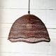 Straw pendant light, new 1m fabric cable, porcelain ceiling light