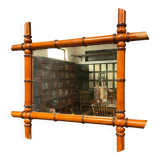 Miroir ancien en imitation bambou de France