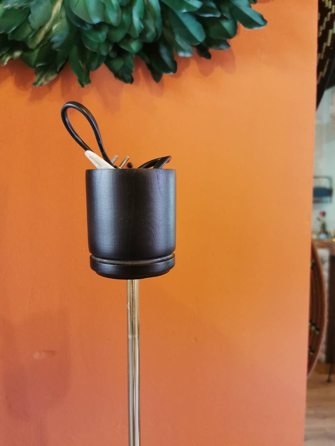 Vintage amber glass pendant light