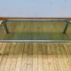 Table basse en chrome et verre fumée, années 70