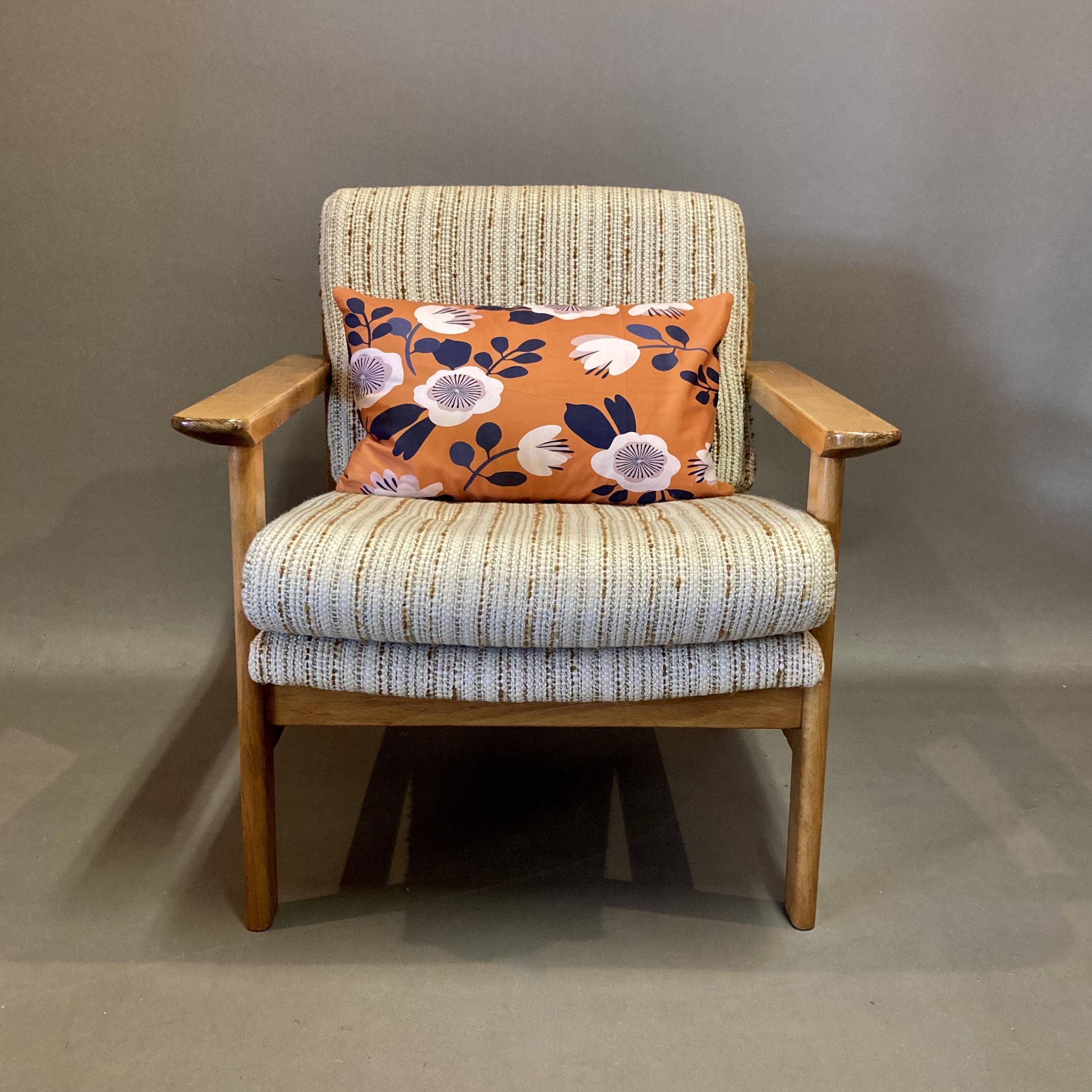 Scandinavian design wool armchair 1950.