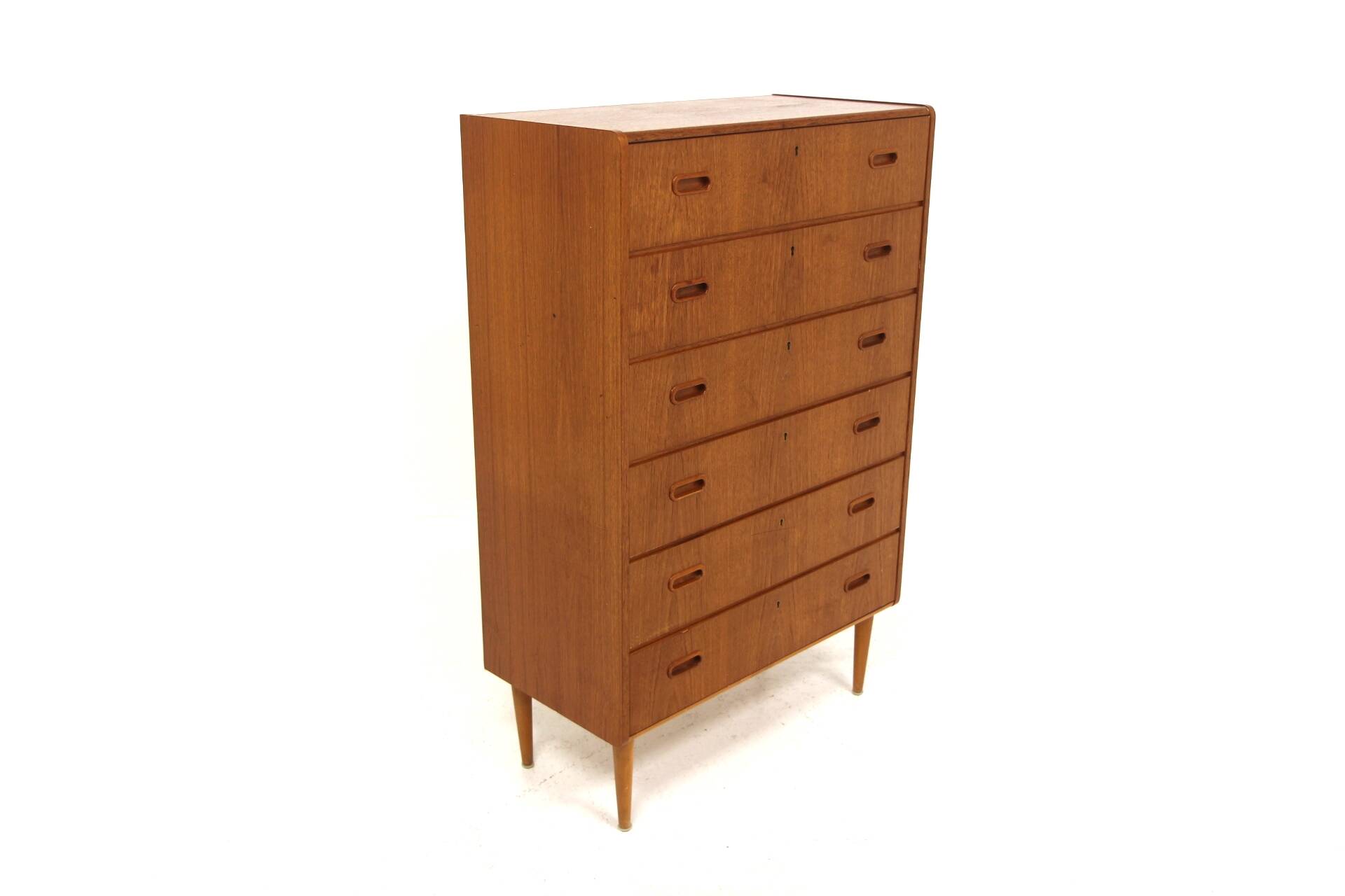 Scandinavian "tallboy" chest of drawers in teak, Sweden, 1950