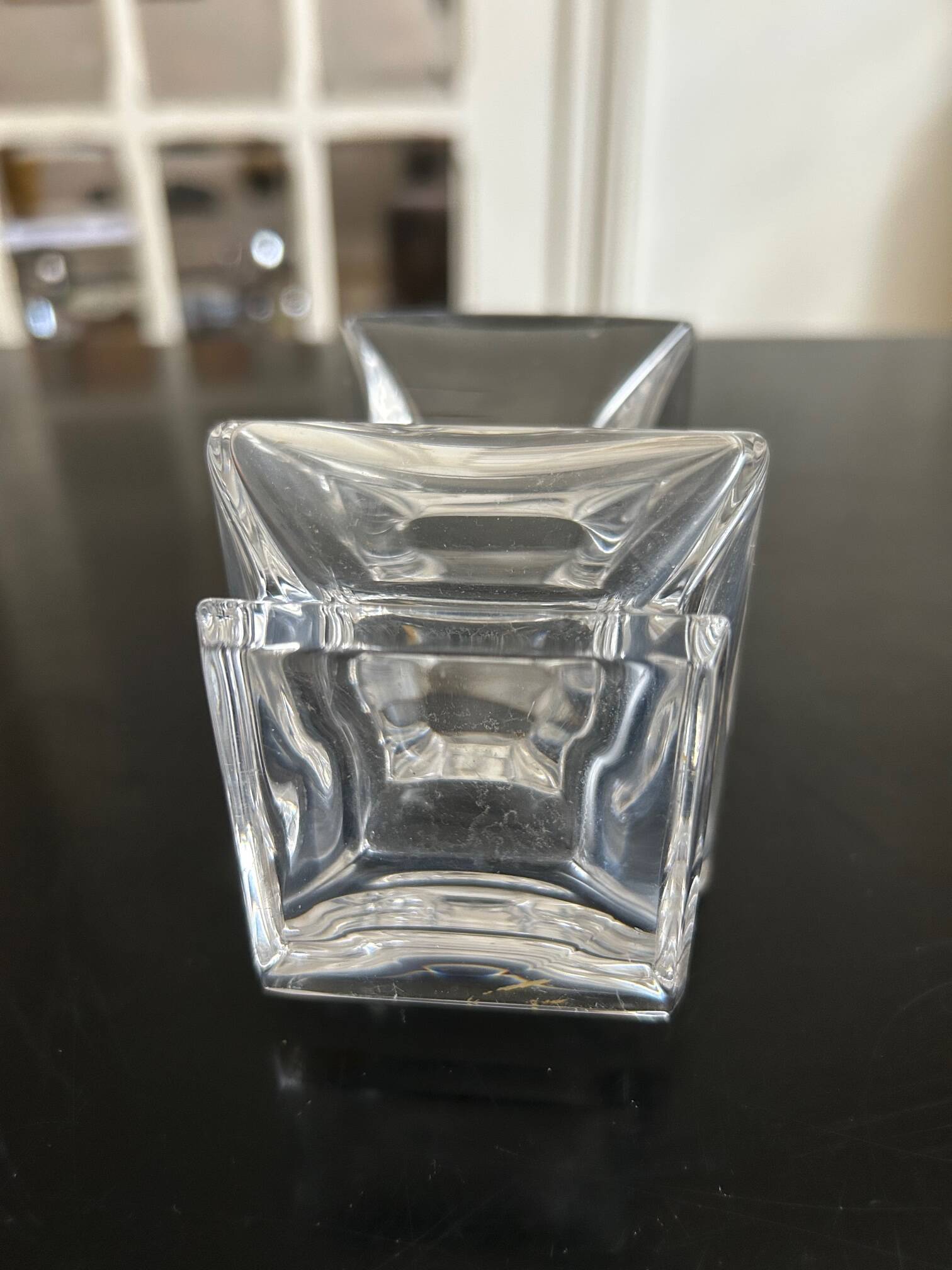 small crystal vase