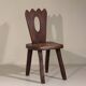 Pair of brutalist chairs in solid elm