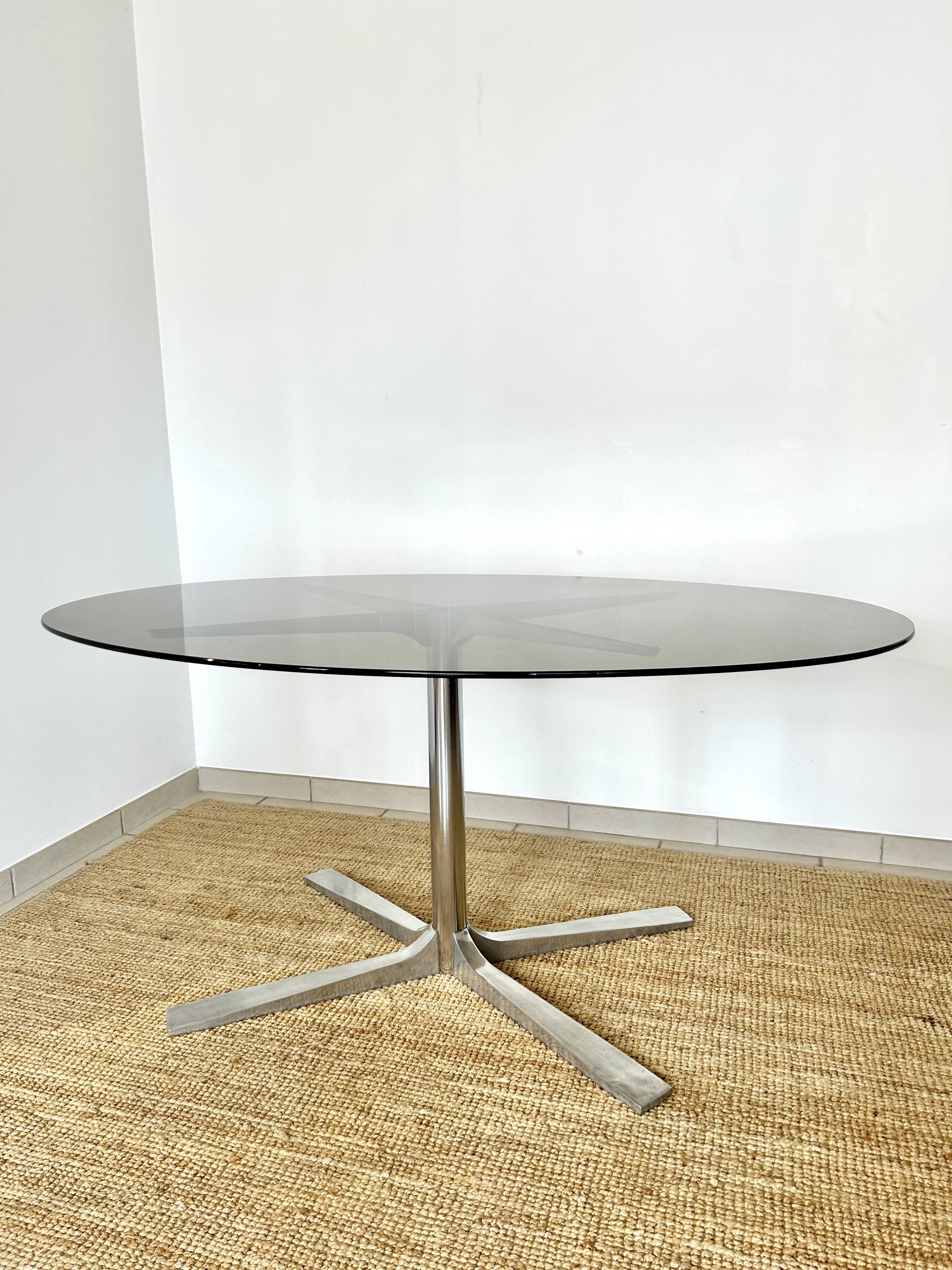 Glass dining table, 1970s