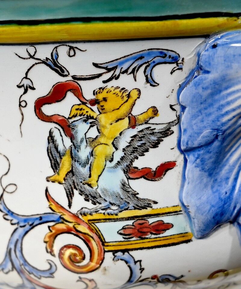 Gien earthenware planter, renaissance style – early twentieth century