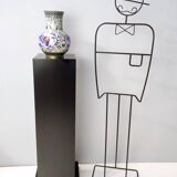 Postmodern Colorful Chinese Jingfa Cloisonné Vase with Brass Base