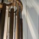 Walnut and plexiglass tube pendant light