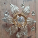 Applique murale fleur en laiton doré
